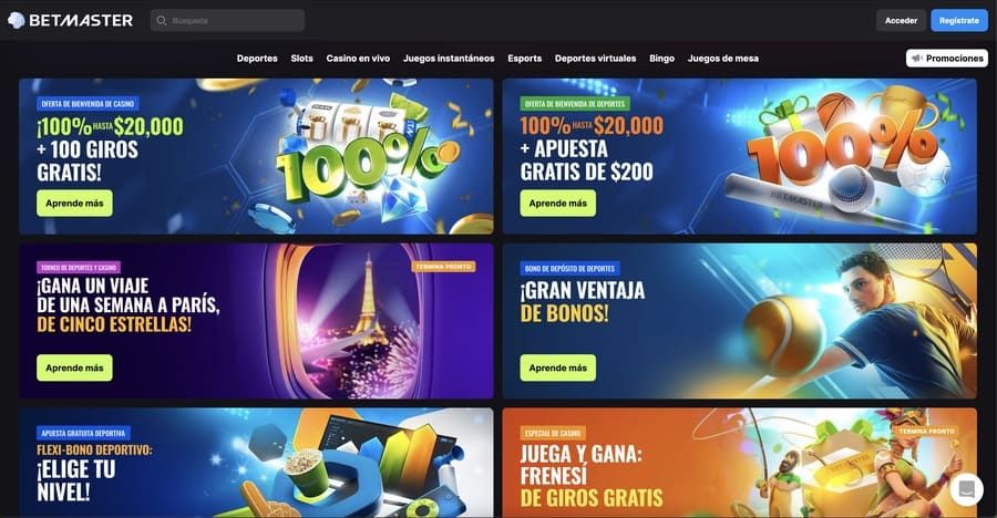 Betmaster Bonos de Bienvenida